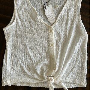 Sanctuary Cream Textured Blouse